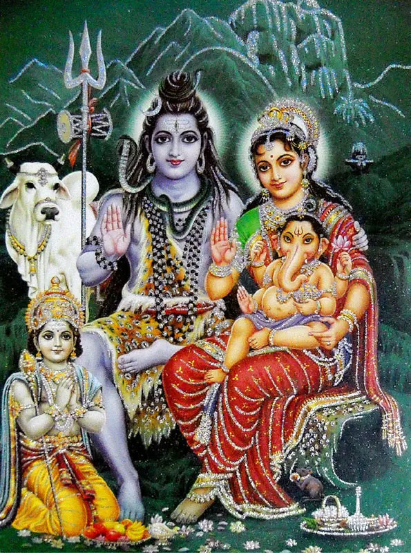 Bhagwan Shiva Family Photo 4