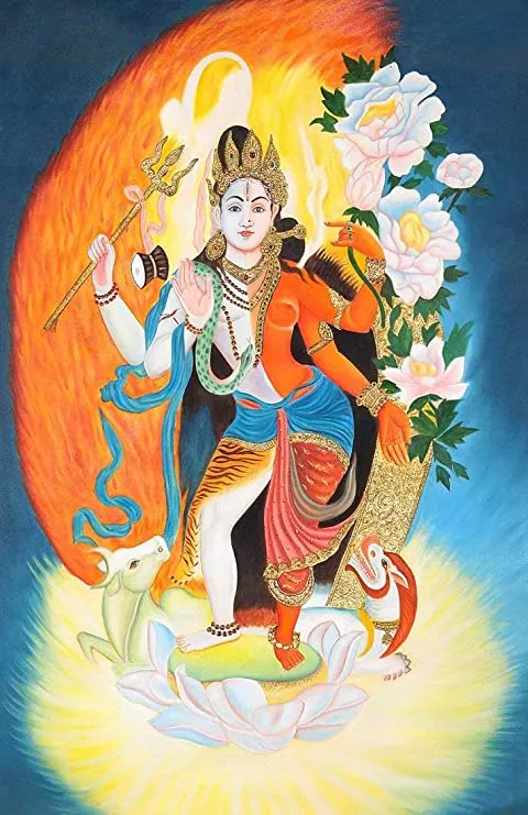 Shiv Shakti HD Painting Wallpaper